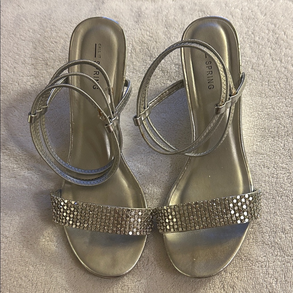 Call It Spring Glittering Silver Sandals